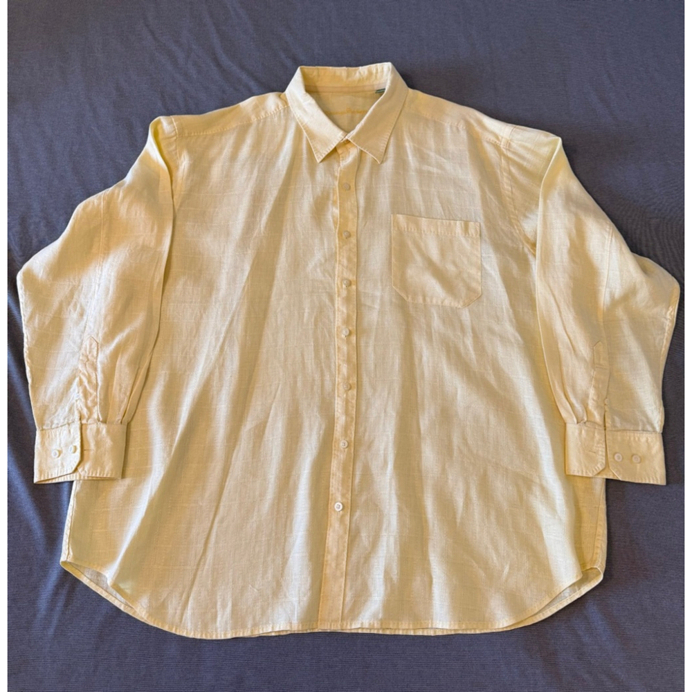 Tommy Bahama men's yellow 100 % linen casual coastal shirt size 2XB - Picture 5 of 10